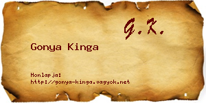 Gonya Kinga névjegykártya